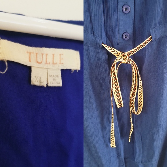 NWOT Royal Blue Tulle Dress - Picture 3 of 6